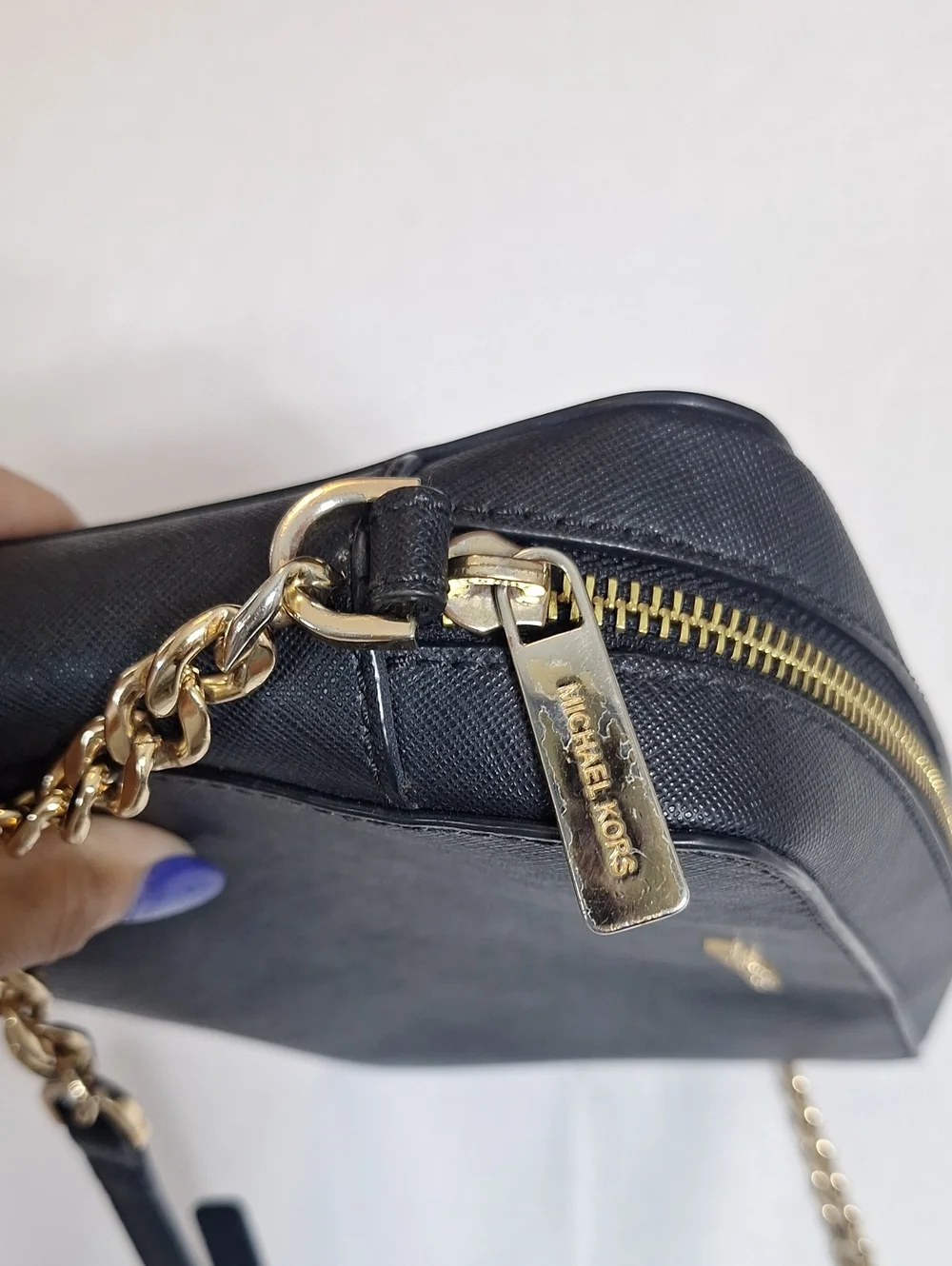 Michael Kors Black Crossbody Bag with Gold Hardware